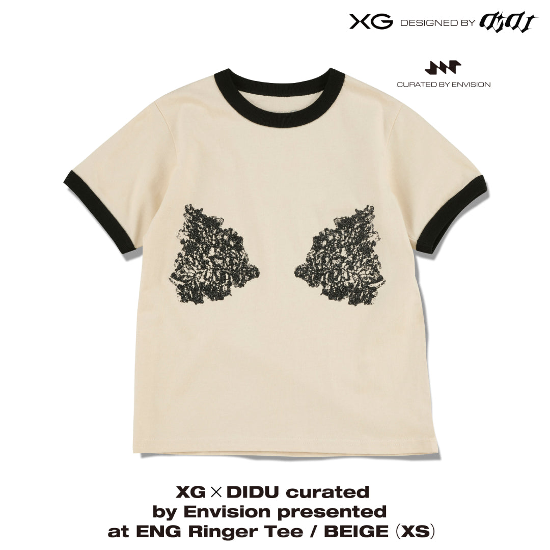 XG×DIDU Tシャツ XSサイズ XG×DIDU curated by Envision presented at ENG Ringer Tee / BEIGE