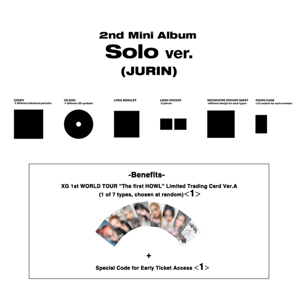 【XG 1st WORLD TOUR “The first HOWL” Exclusive TRADING CARD Ver.A】【Solo ver. (JURIN)】AWE(CD)