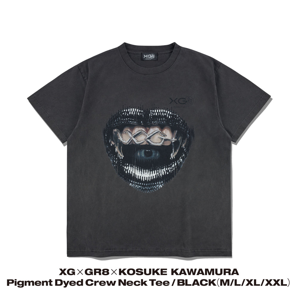 【Build-To-Order】《Ships sequentially from late September onward│9月下旬以降順次出荷》XG×GR8×KOSUKE KAWAMURA Pigment Dyed Crew Neck Tee / BLACK