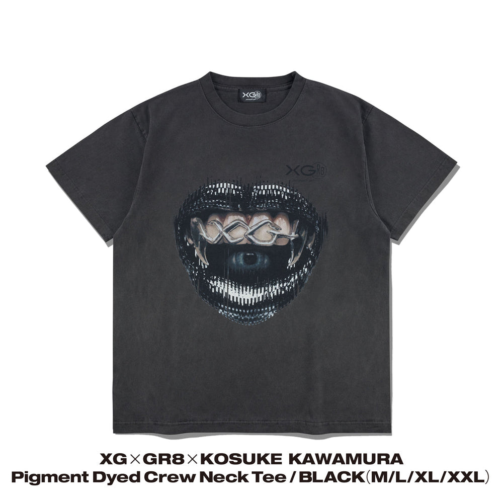 【BLACK FRIDAY】XG×GR8×KOSUKE KAWAMURA Pigment Dyed Crew Neck Tee / BLACK