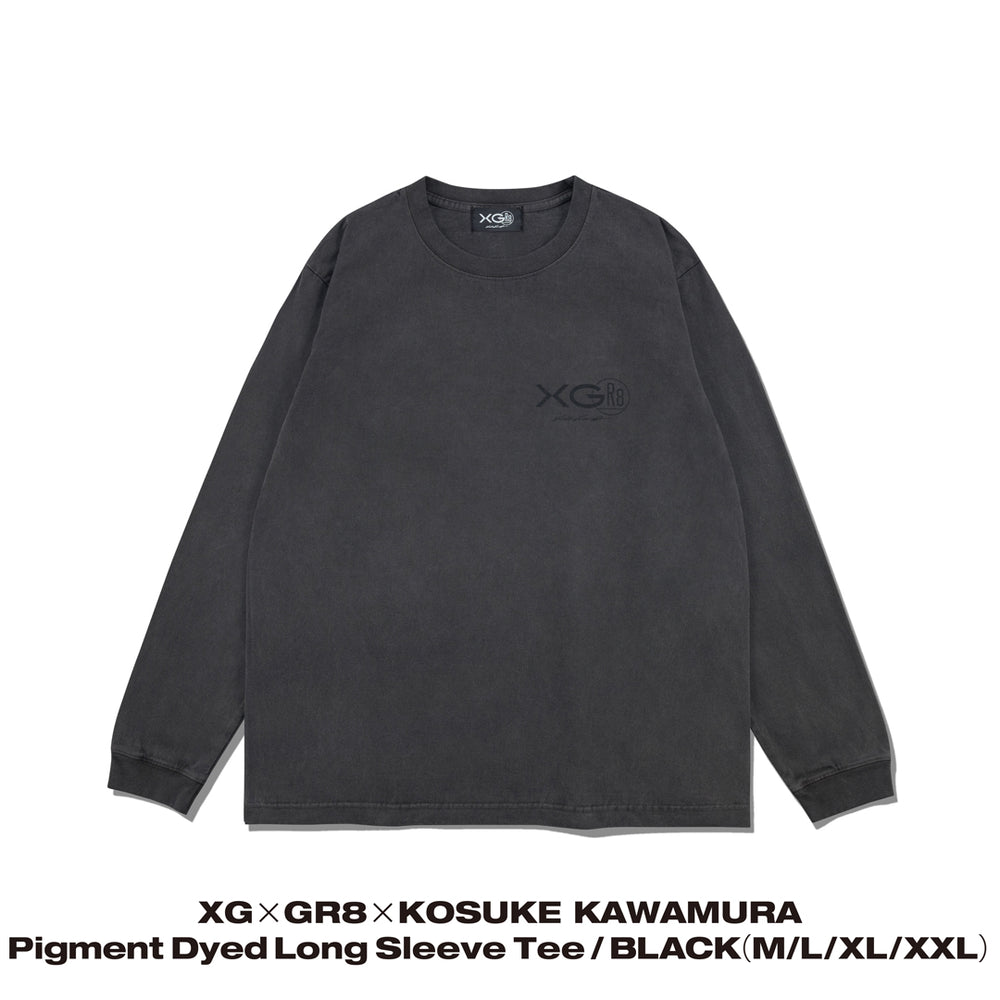 【Build-To-Order】《Ships sequentially from early August onward│8月上旬以降順次出荷》XG×GR8×KOSUKE KAWAMURA Pigment Dyed Long Sleeve Tee / BLACK