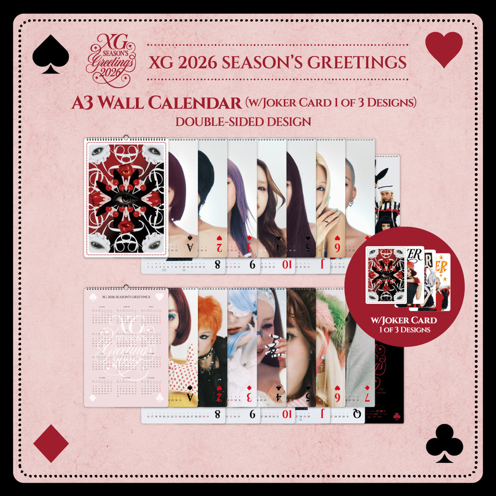【XG 2026 SEASON'S GREETINGS】A3 Wall Calendar（w/Joker Card 1 of 3 Designs）