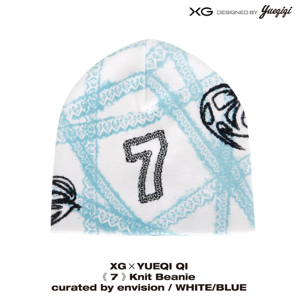 Yueqi Qi ユエチッチ ビーニー beanie 新品タグ付き XG×YUEQI QI 《 7 》 Knit Beanie curated by envision / WHITE/BLUE