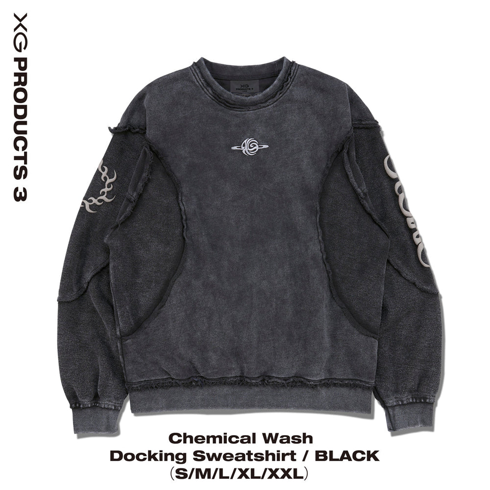 トップス Chemical Wash Docking Sweatshirt / BLACK BLACK FRIDAY】Chemical Wash Docking Sweatshirt / BLACK – XGALX
