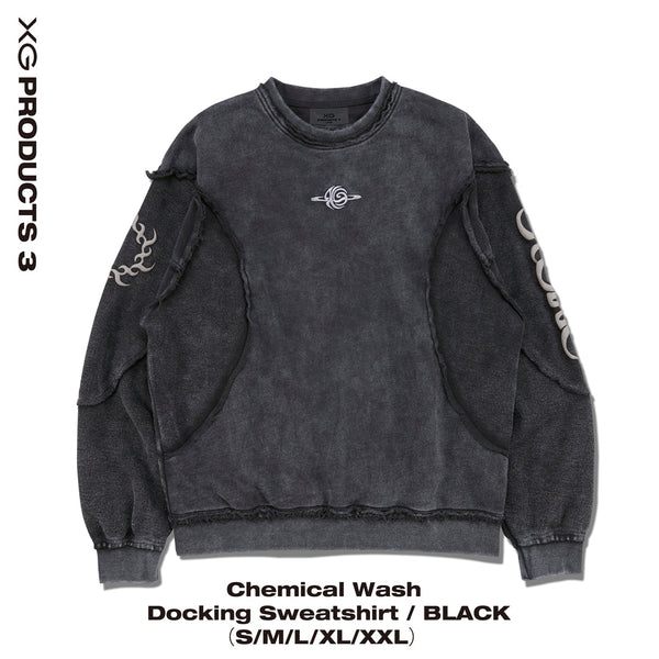 アイドル XGALX Chemical Wash Docking Sweatshirt M BLACK FRIDAY】Chemical Wash Docking Sweatshirt / BLACK – XGALX