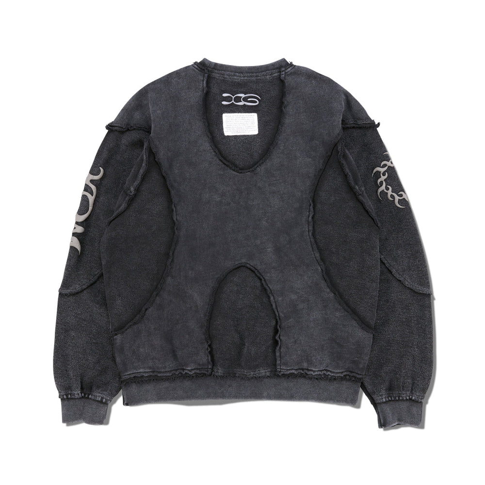 BLACK FRIDAY】Chemical Wash Docking Sweatshirt / BLACK – XGALX
