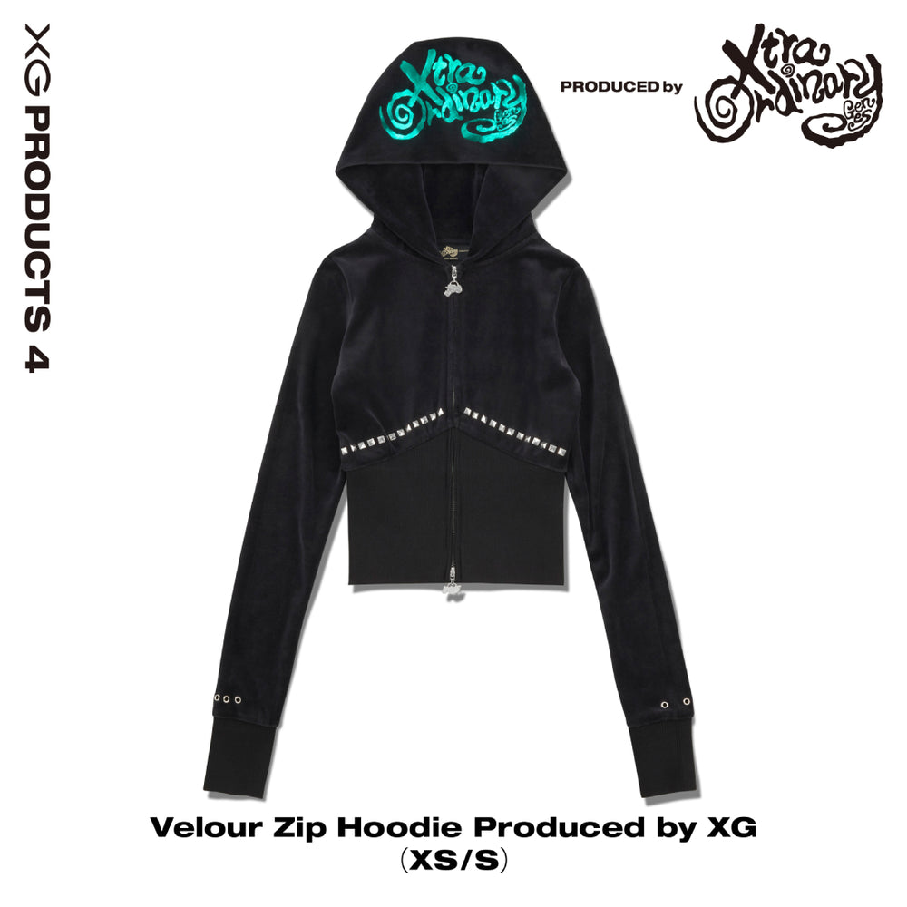 はる Ships sequentially from early April onward》Velour Zip Hoodie
