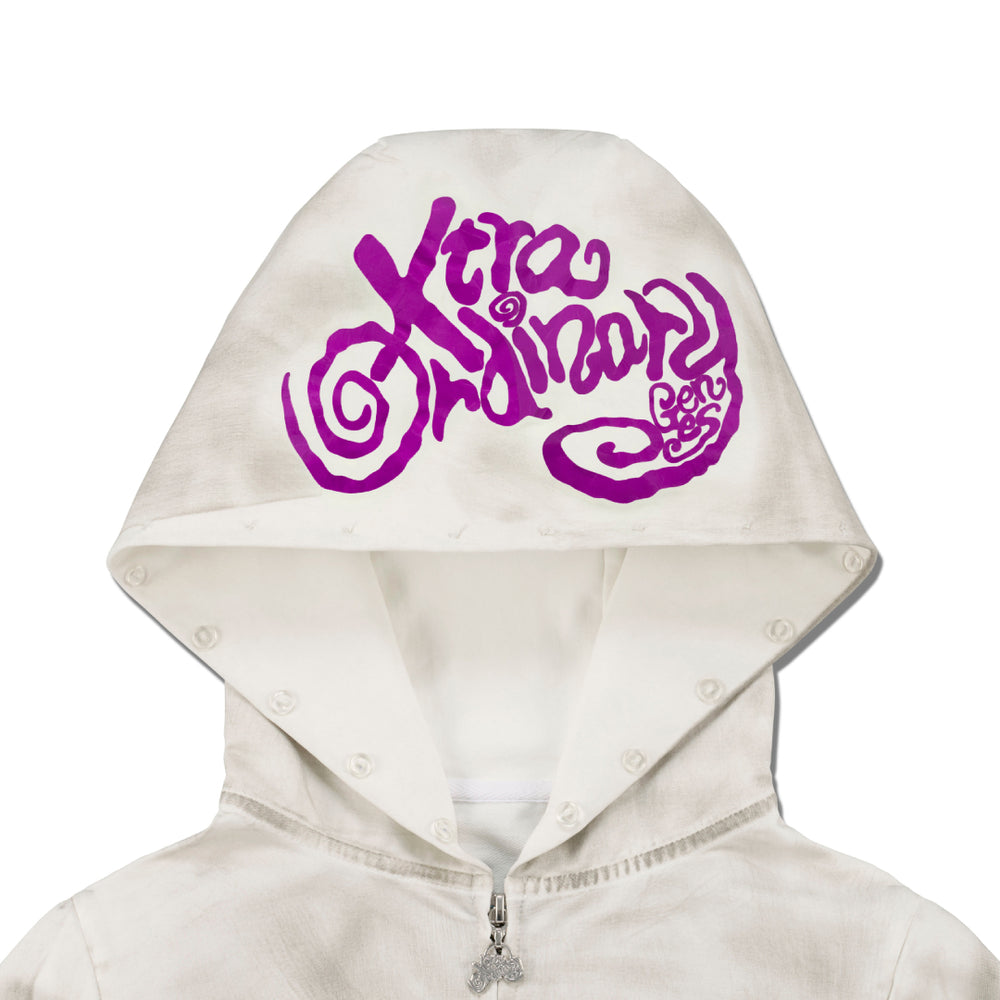 Dirty Washed Zip Hoodie Produced by XG – XGALX OFFICIAL SHOP