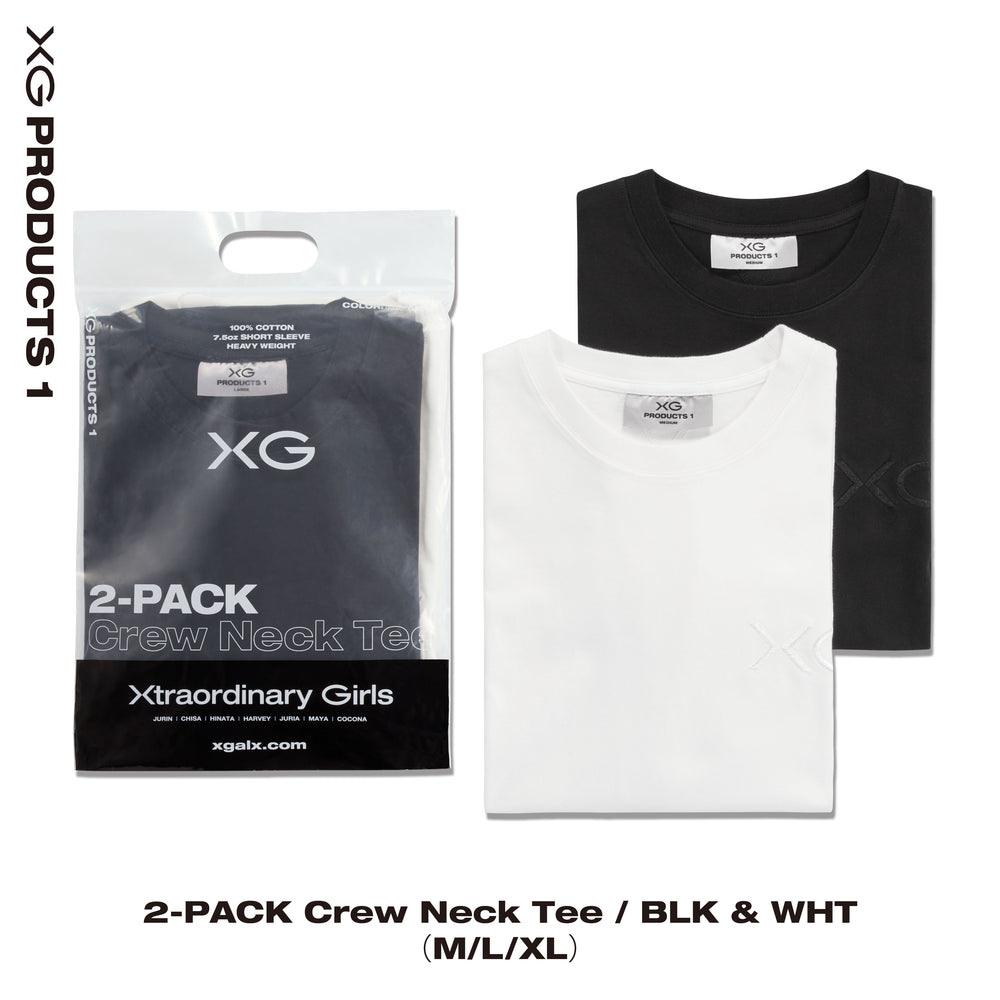 2-PACK Crew Neck Tee / BLK & WHT – XG OFFICIAL SHOP